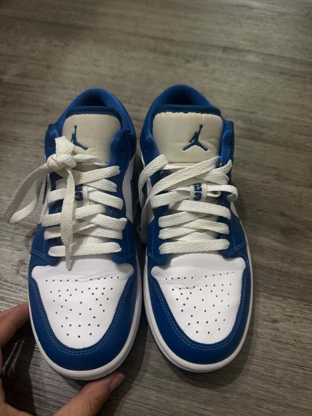 Nike Air Jordan 1 Low Dark Marina Blue Size 7 White Sneakers DC0774-114